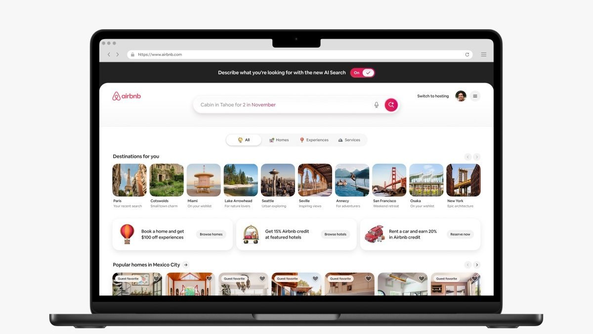 Airbnb внедряет ИИ-поиск и расширяет социальные функции