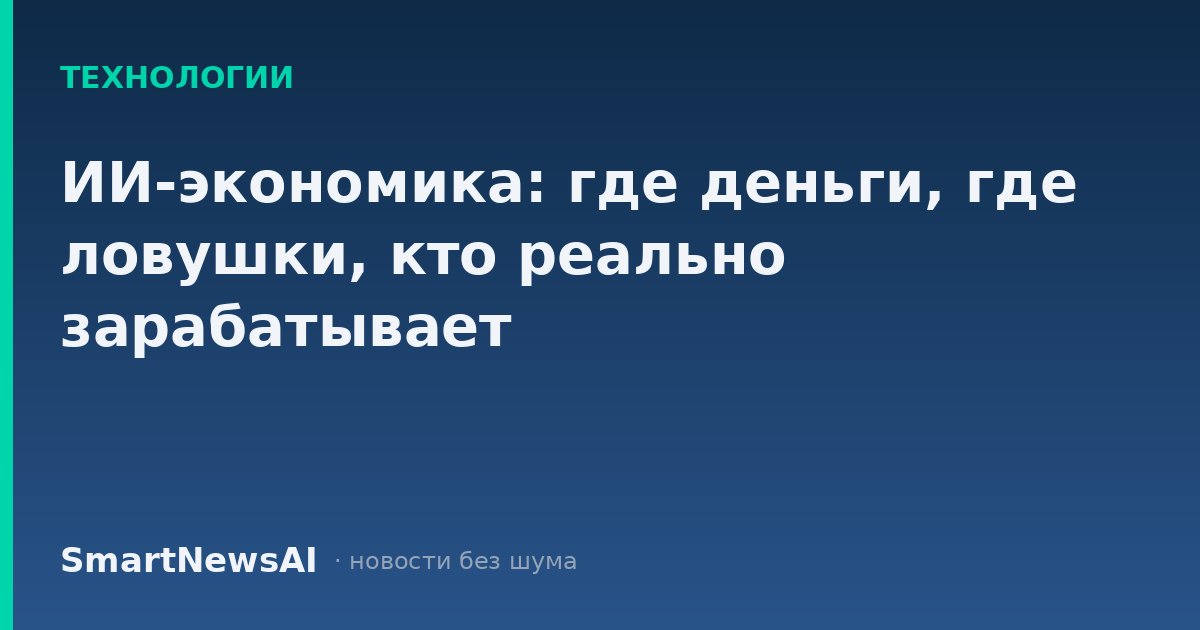 ИИ-экономика: где деньги, где ловушки, кто реально зарабатывает