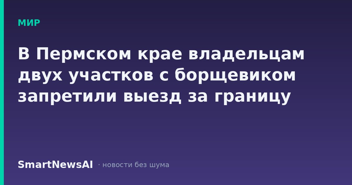 В Пермском крае владельцам двух участков с борщевиком запретили выезд за границу