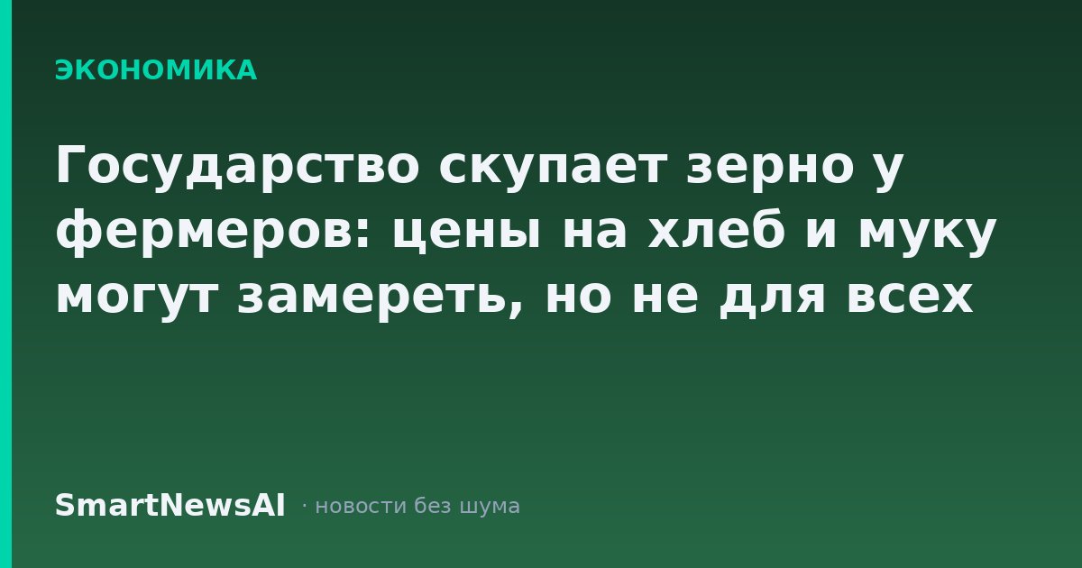 Государство скупает зерно у фермеров: цены на хлеб и муку могут замереть, но не для всех