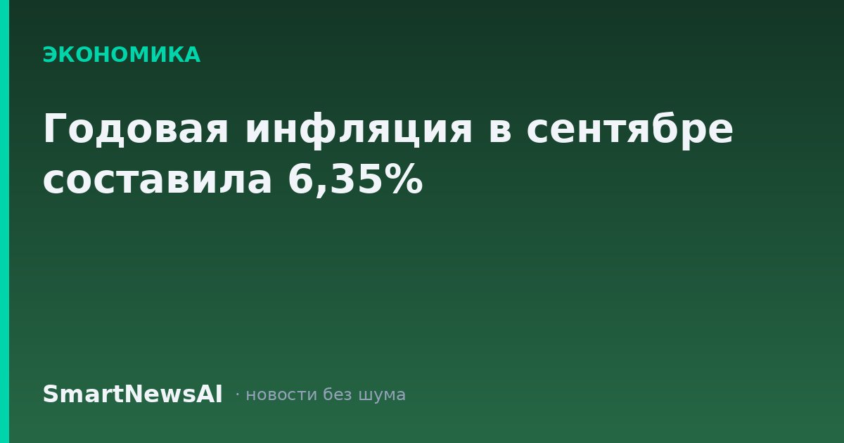 Годовая инфляция в сентябре составила 6,35%