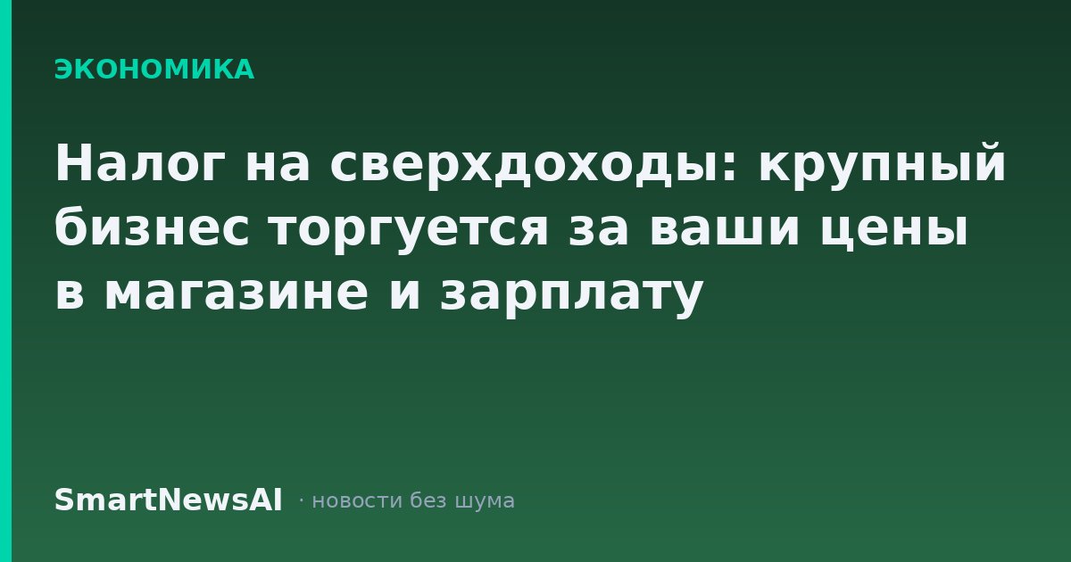 Налог на сверхдоходы: крупный бизнес торгуется за ваши цены в магазине и зарплату