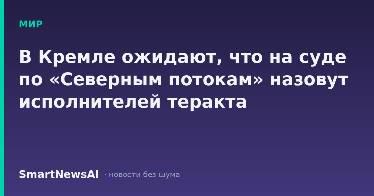 В Кремле ожидают, что на суде по «Северным потокам» назовут исполнителей теракта