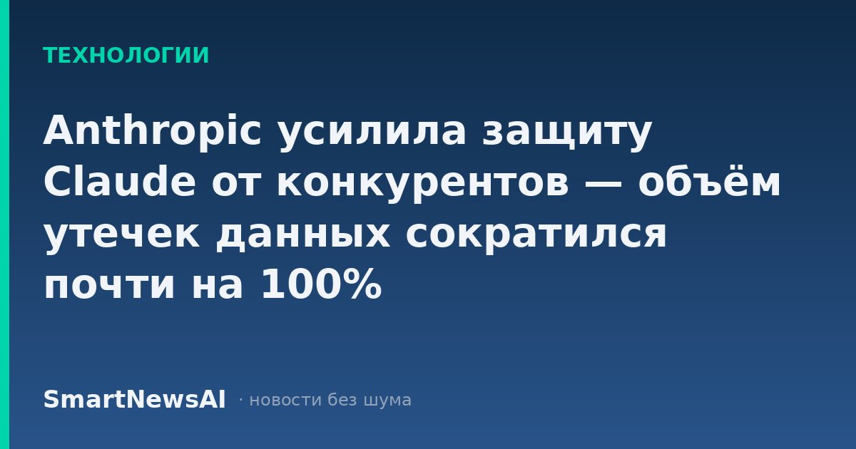 Anthropic усилила защиту Claude от конкурентов — объём утечек данных сократился почти на 100%