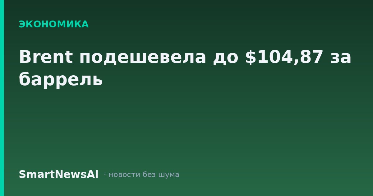 Brent подешевела до $104,87 за баррель