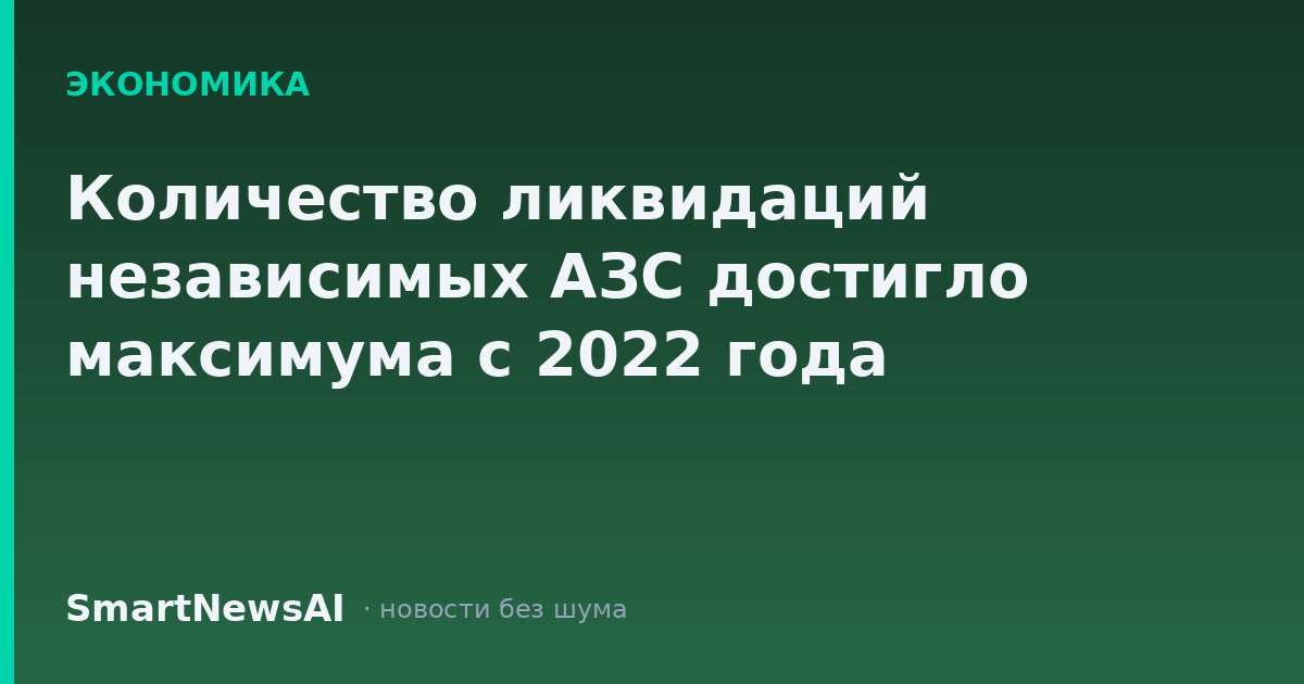 Количество ликвидаций независимых АЗС достигло максимума с 2022 года